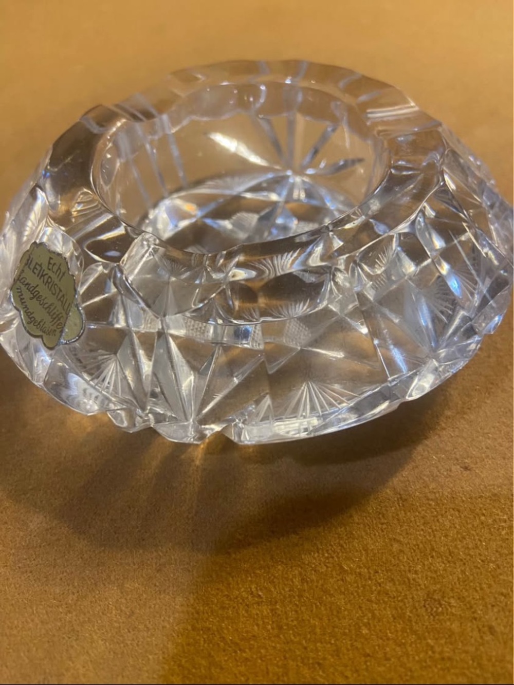 Echt Bleikristall Vintage Lead Crystal Votive Candle Holder - Clear Cut Design